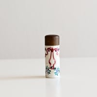 フランス  陶器と真鍮の調味料入れ