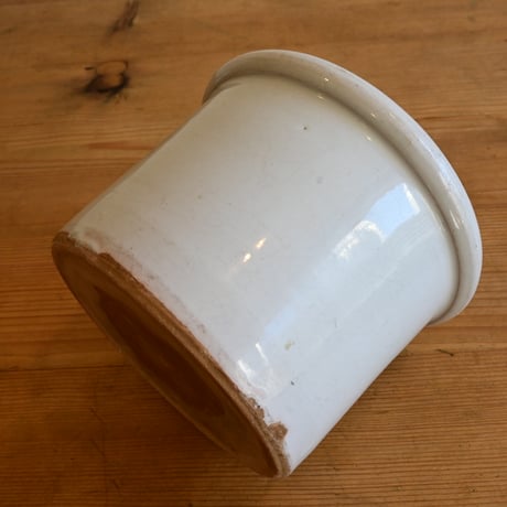 France Antiques Faience Fine Pot / フランス アンティーク 白錫釉のポット φ:13.7cm