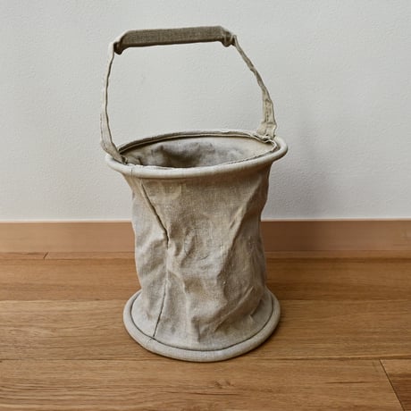 France Antique canvas bucket / フランス アンティークのキャンバスバスケット B