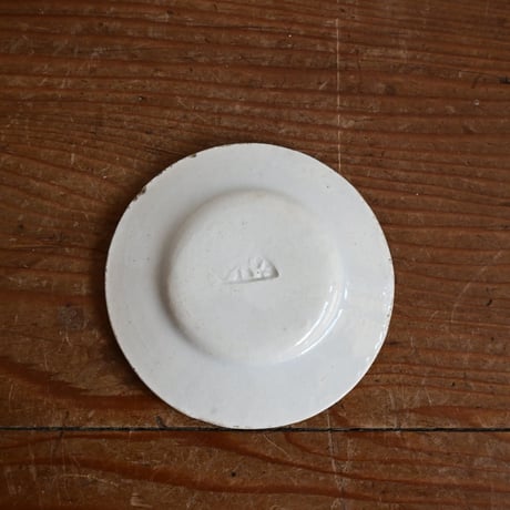 France Old Kids Pottery Choisy窯 / フランス アンティーク 白のままごと皿 A