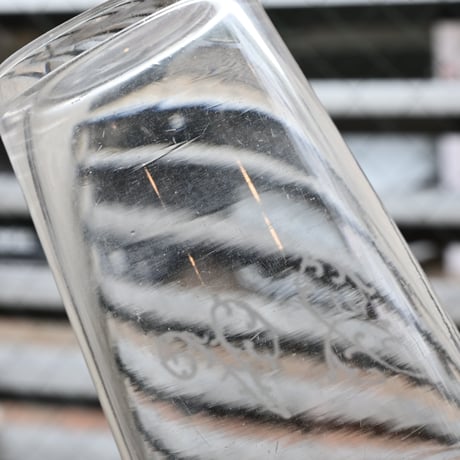 France Antique   Etching Glass / フランス アンティーク エッチングが施されたクリスタルグラス