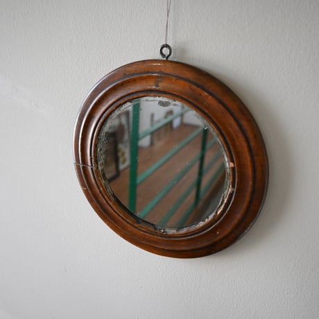 France Antiques Round Mirror / フランス アンティーク 木の丸い鏡