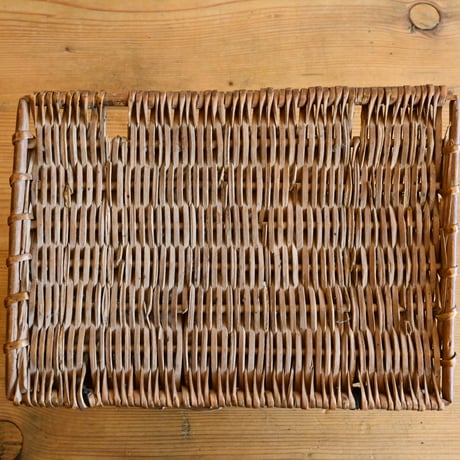 France Antiques Wood Basket Panier  /  フランス  ミニバスケット パニエ かご ラタン