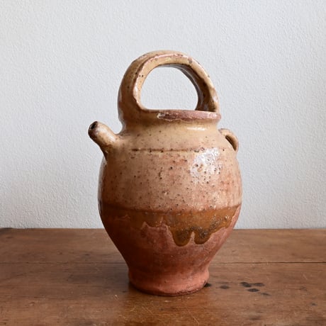 France Antique Pichet Yellow Glaze  / フランス アンティーク 南仏の黄釉の水差し