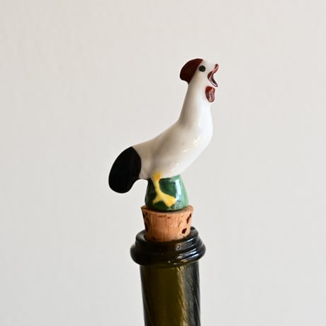 フランス 陶器の鳥型ボトルストッパー B