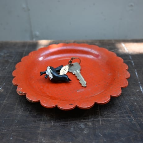 France Papier-Mache Smalltray Red / フランス パピエマシェの小さなトレイ 赤