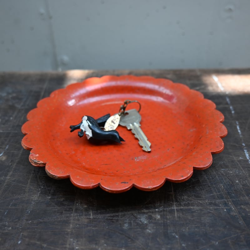 France Papier-Mache Smalltray Red / フランス パピエマシェ