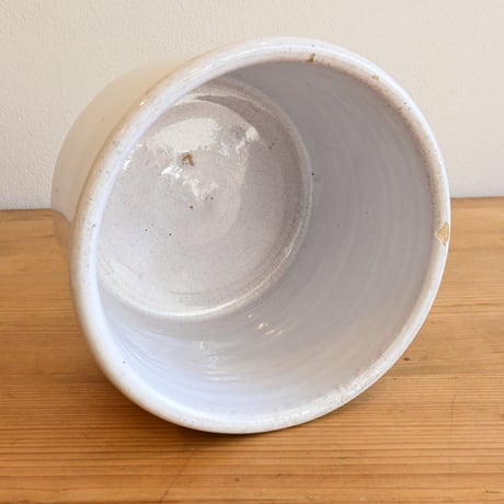 France Antiques Faience Fine Pot / フランス アンティーク 白錫釉のポット φ:16.7cm