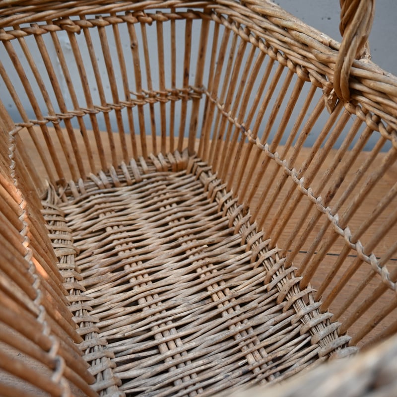 France wood basket Paniers / フランス 古いスクエア型のパニエ バ