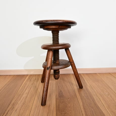 France Antiques Adjustable Stool / フランス アンティークの回転式スツール