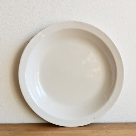 France Antique Faience Fine / フランス アンティーク 白錫釉の深皿 φ:27.4cm