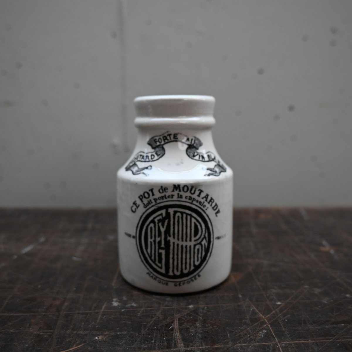 SARREGUEMINES&DIGOIN GREY POUPON Mustard pot /