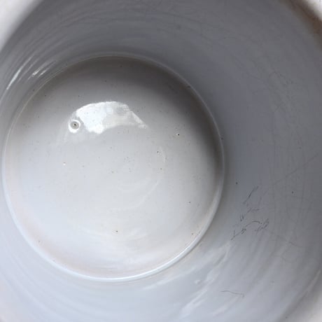 France Antique Faience Fine Pot / フランス 白錫釉のポット 大