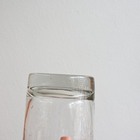FRANCE Antique Round Glass  / フランス アンティーク トロンプルイユの円柱型グラス