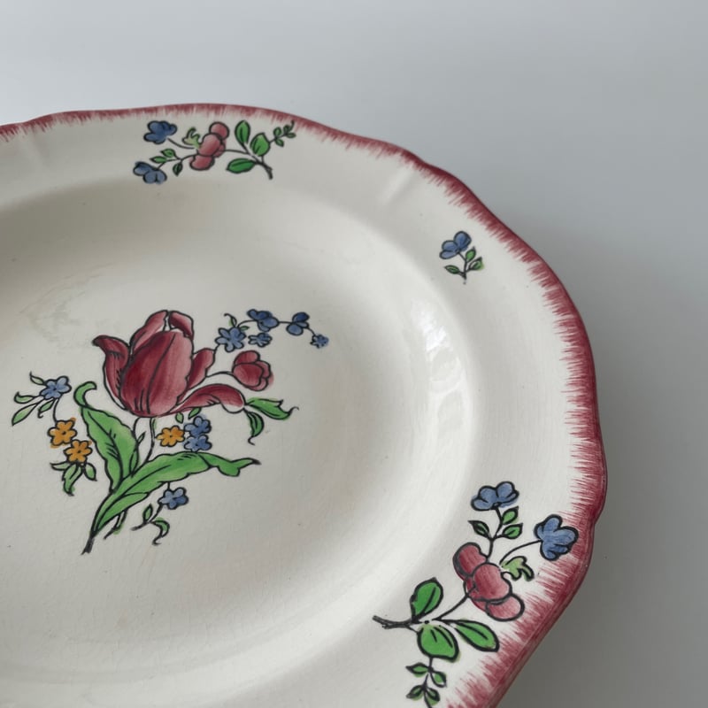 フランスアンティーク　Gien ジアン　チューリップ　Tulip　ラヴィエ Gien【ジアン】 TERRE DE FER“TULIPES” チューリップソー