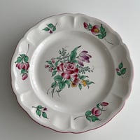 リュネヴィル Luneville ストラスブール 薔薇のブーケの深皿 | Gui antique