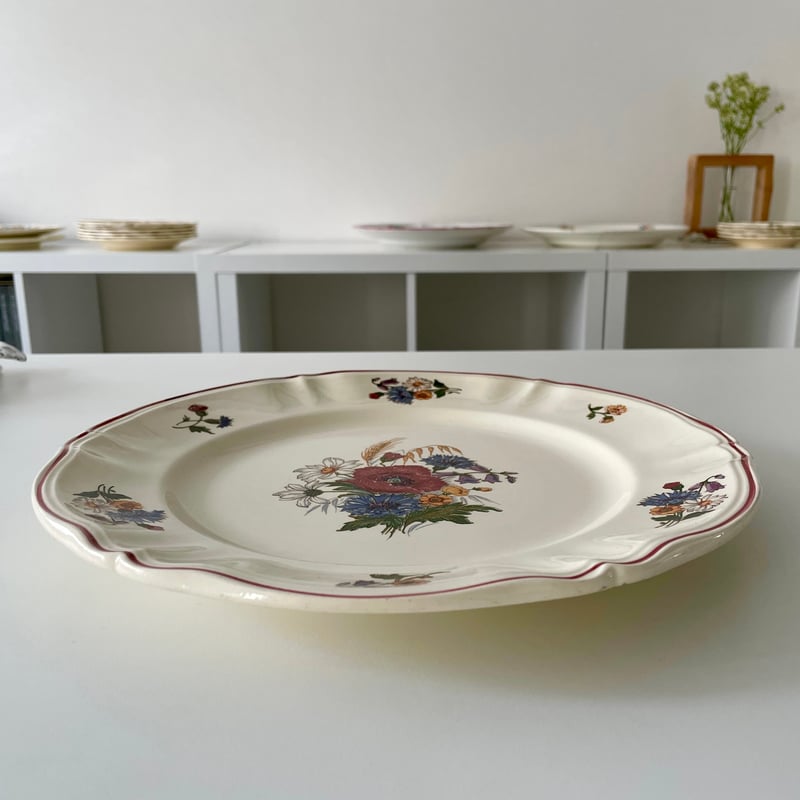 サルグミンヌ Sarreguemines AGRESTE big plate 野花のプレート