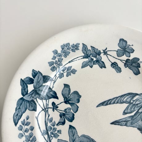 ロンウィ Longwy assiette oiseau bleu dinner plate
