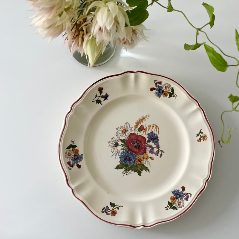 サルグミンヌ Sarreguemines AGRESTE big plate 野花のプレート