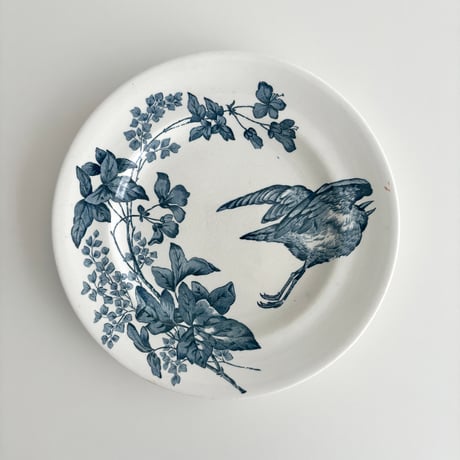 ロンウィ Longwy assiette oiseau bleu dinner plate