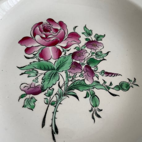 リュネヴィル Luneville ストラスブール 薔薇のブーケの深皿