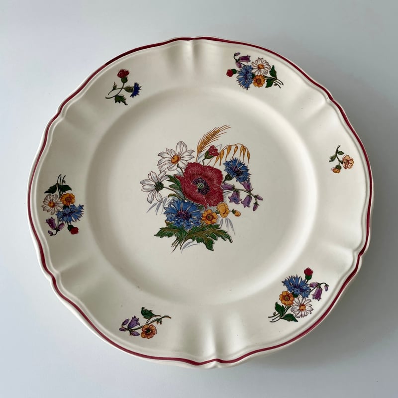 サルグミンヌ Sarreguemines AGRESTE big plate 野花のプレート