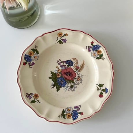 サルグミンヌ Sarreguemines AGRESTE deep plate A 野花のプレート