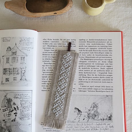 (受注生産) Plattsom - Embroidery Kit・Bookmark [ Dalsom ] Light gray - Cotton Thread (EK-066)