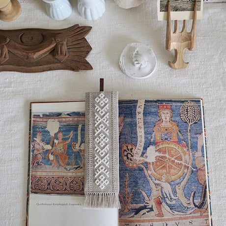 (受注生産) Plattsom - Embroidery Kit・Bookmark [ Dalsom ] Ivory - Cotton  Thread (EK-065)