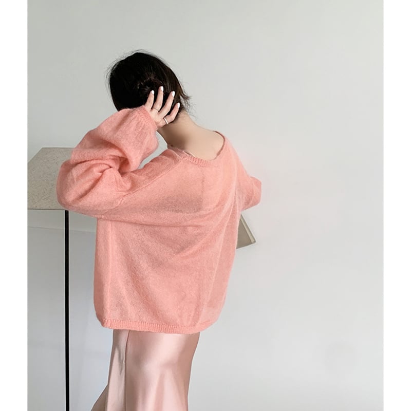 ボンポワン 小さから 2a チェリー ニット 淡いピンク 