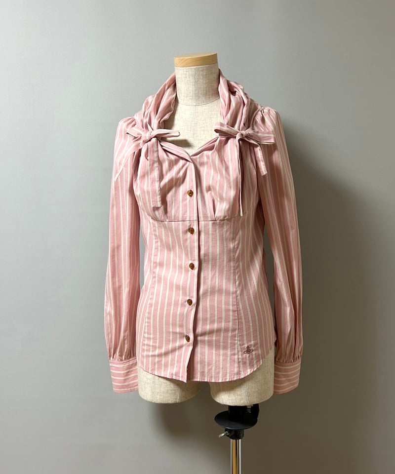 Vivienne Westwood RED LABEL ストライプシャツリボン