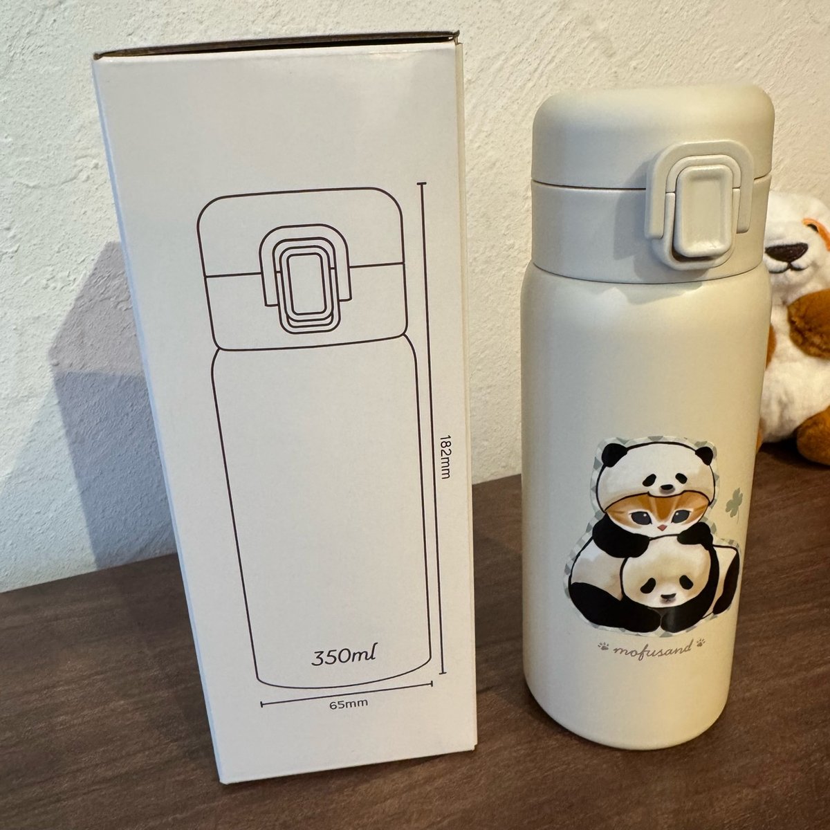 モフサンド パンダにゃんステンレスワンプッシュボトル 350ml | ぱんだ