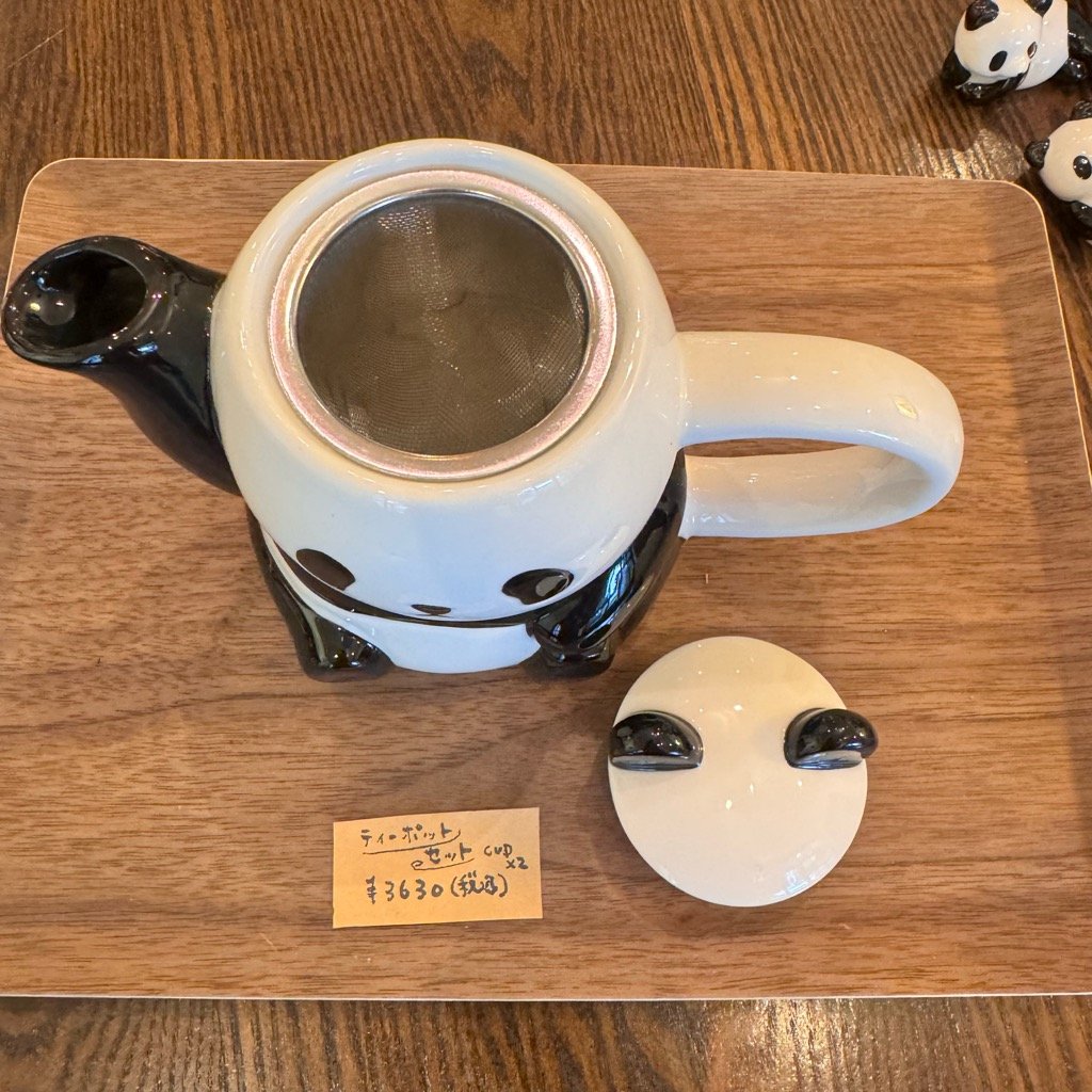 パンダ親子のティーポット&2Pカップセット | ぱんだ珈琲店 通販部