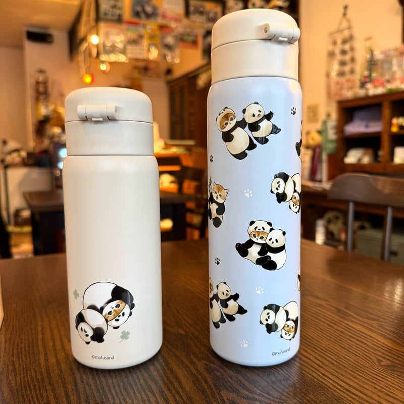 モフサンド パンダにゃんステンレスワンプッシュボトル 480ml | ぱんだ