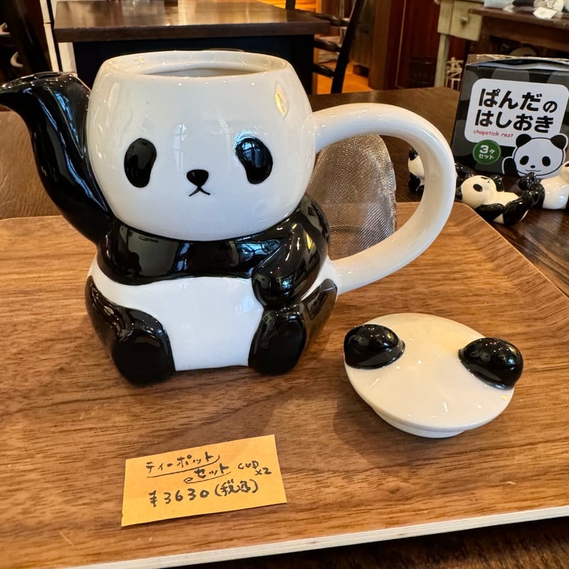 パンダ親子のティーポット&2Pカップセット | ぱんだ珈琲店 通販部