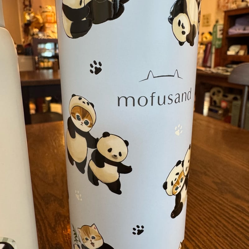 モフサンド パンダにゃんステンレスワンプッシュボトル 480ml | ぱんだ