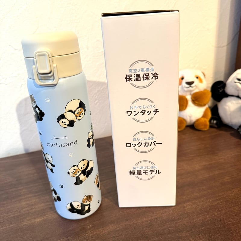 モフサンド パンダにゃんステンレスワンプッシュボトル 480ml | ぱんだ