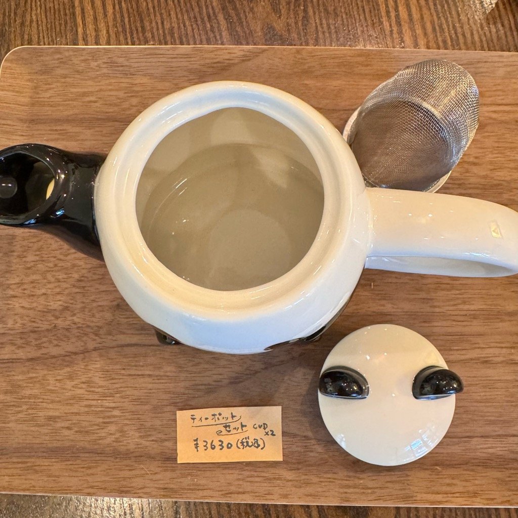 パンダ親子のティーポット&2Pカップセット | ぱんだ珈琲店 通販部