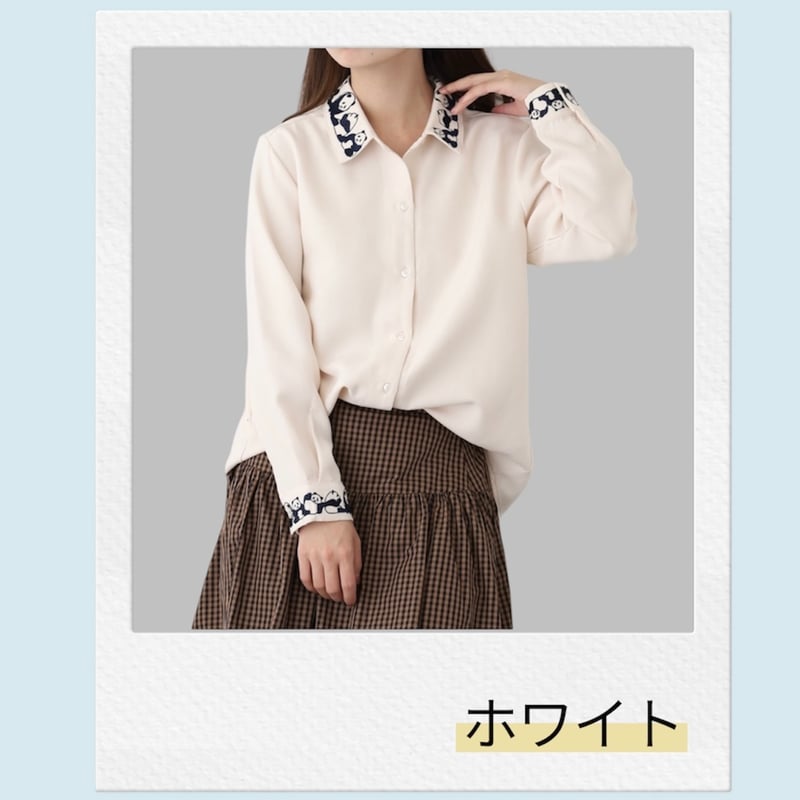 襟元刺繍ブラウス | ぱんだ珈琲店 通販部