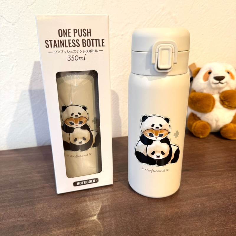モフサンド パンダにゃんステンレスワンプッシュボトル 350ml | ぱんだ