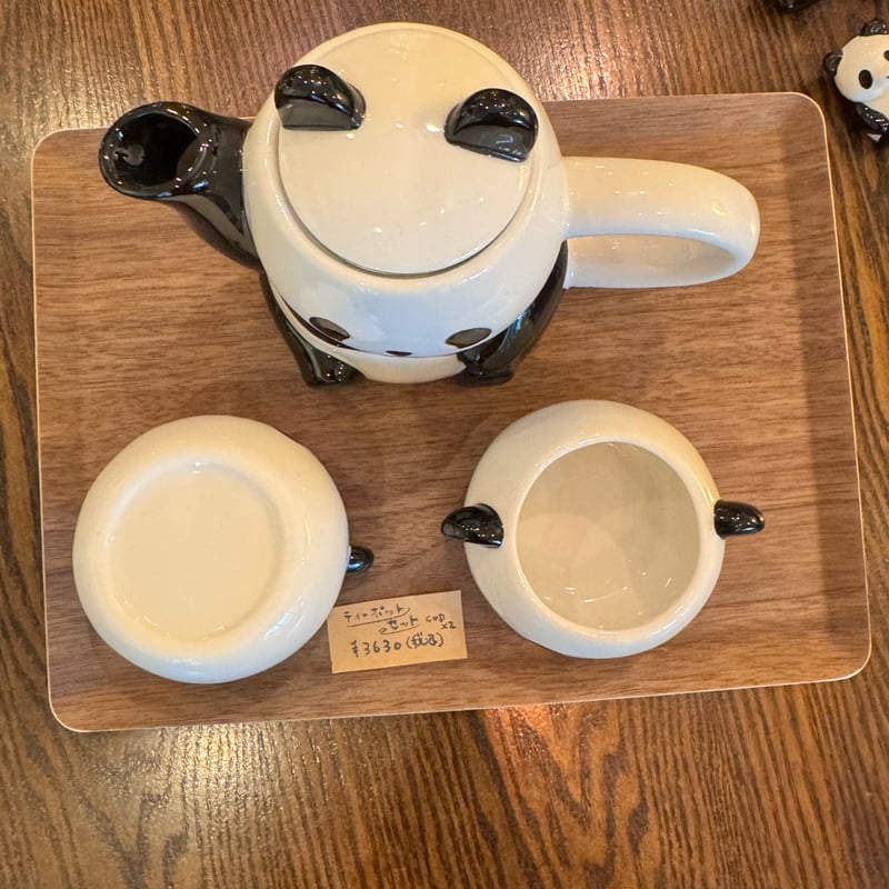 パンダ2点セット パンダ親子のティーポット&2Pカップセット | ぱんだ珈琲店 通販部