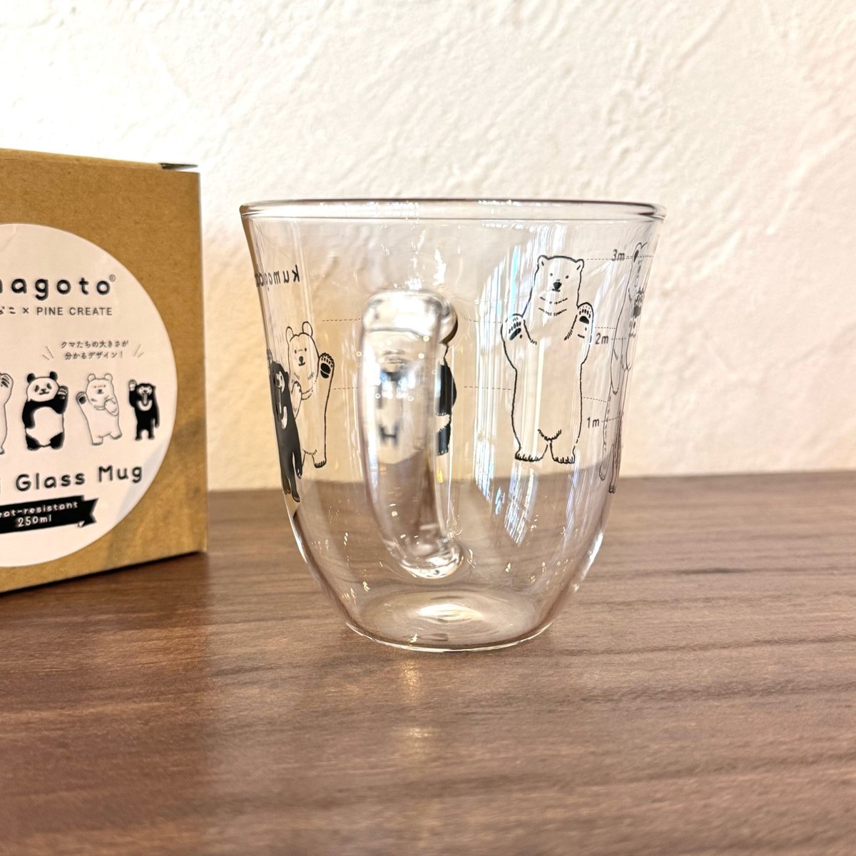 すなやますなこさんデザイン】kumagoto 耐熱グラスマグ | ぱんだ珈琲店