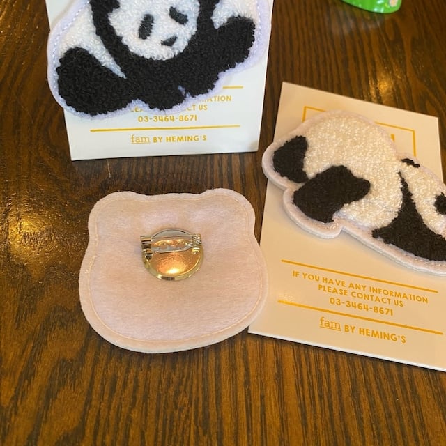 ヘミングス】パンダシェニールブローチ | ぱんだ珈琲店 通販部