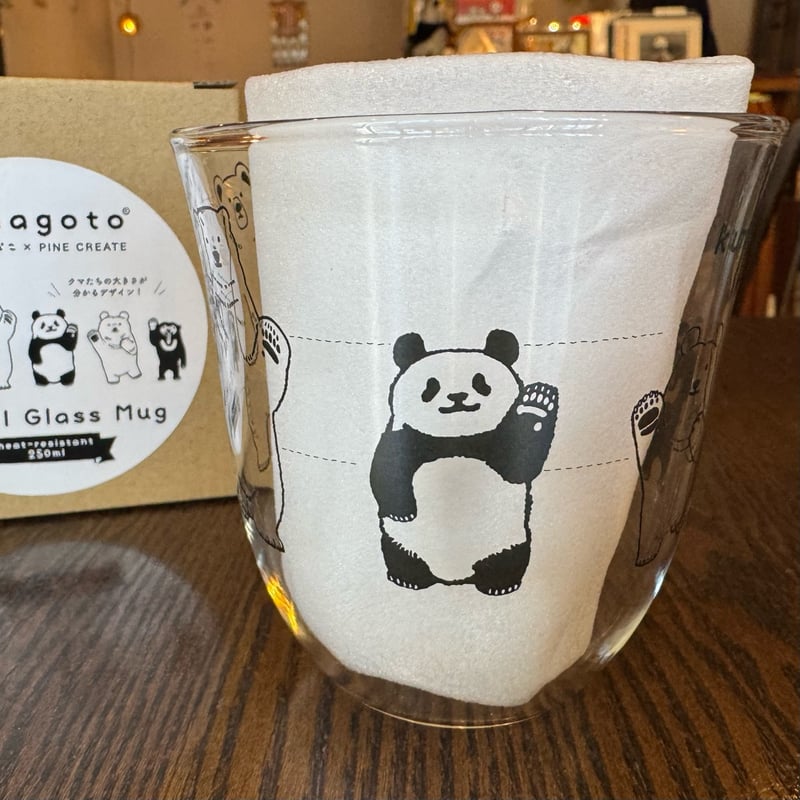 すなやますなこさんデザイン】kumagoto 耐熱グラスマグ | ぱんだ珈琲店