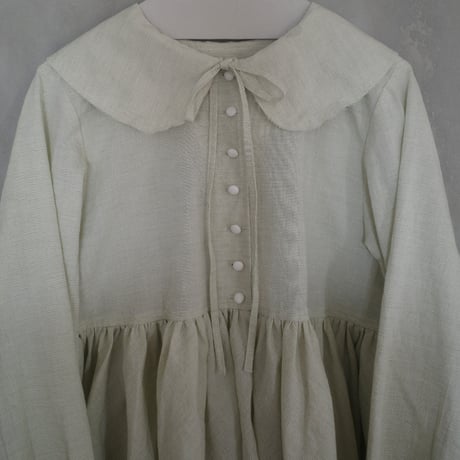 CANDY STRIPES big collar blouse - vanilla mint