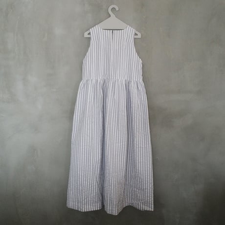 PARASOL STRIPES TUCK DRESS - cloudy gray