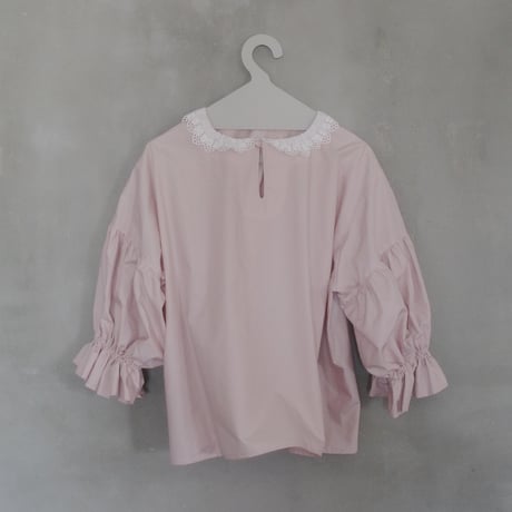 go vintage! frill short blouse -  nostalgic pink