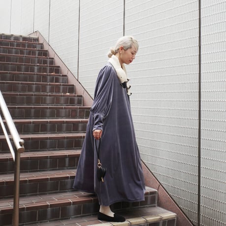 GO GO VINTAGE! VELOUR DRESS - gray diamond