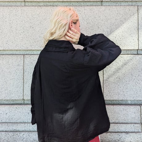 GO GO VINTAGE! BLOUSE - BLACK×BLACK