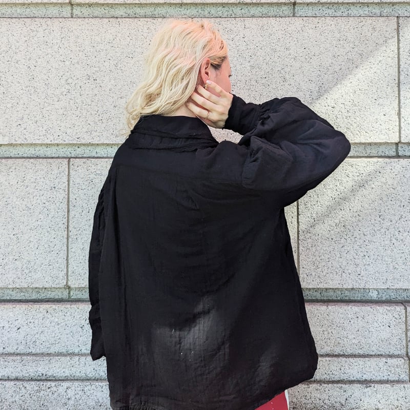 GO GO VINTAGE! BLOUSE - BLACK×BLACK | madder ma